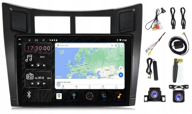 Rádio Navigácia Carplay Gps Android Bt Toyota Yaris 05-12 4GB 64GB Sim