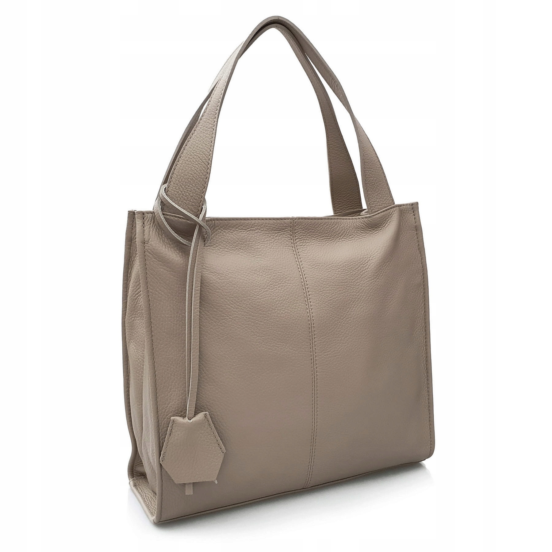 

Torebka skórzana shopper klasyczna worek Taupe