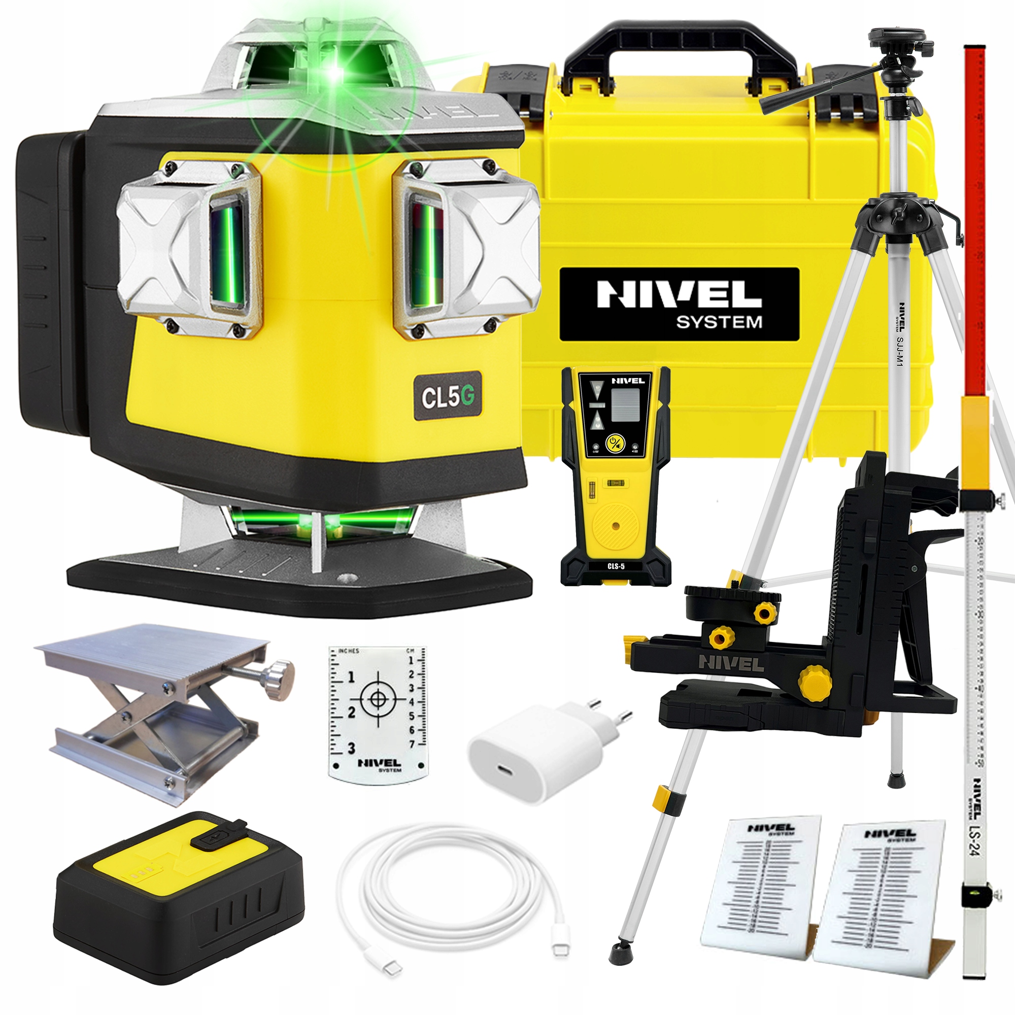 Nivel System Laser krzyżowy CL5G statyw,czujnik,łata