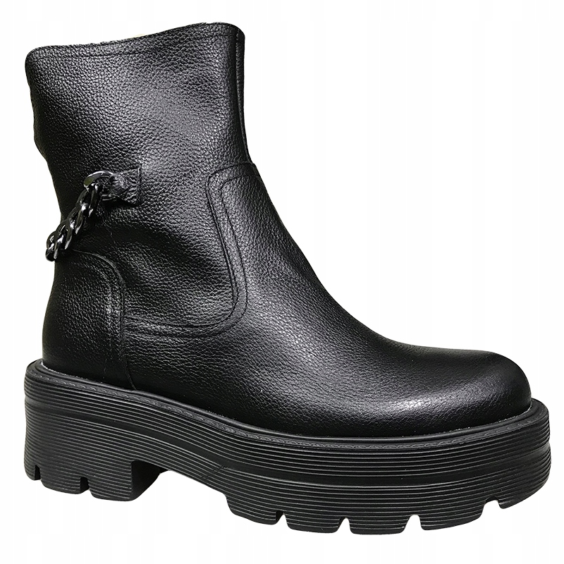

Arka 7663 czarne botki na grubej podeszwie r.38