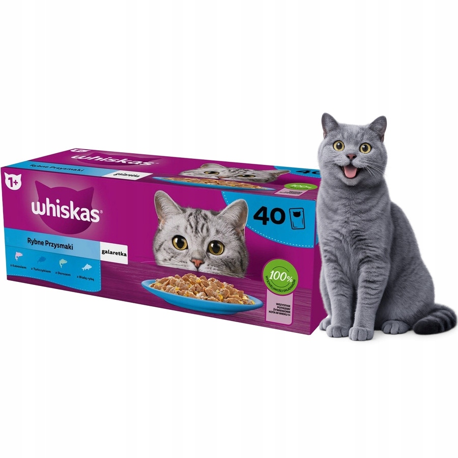 Levně Krmivo mokré pro kočky Whiskas Rybí pochoutky v želé 40x85 g