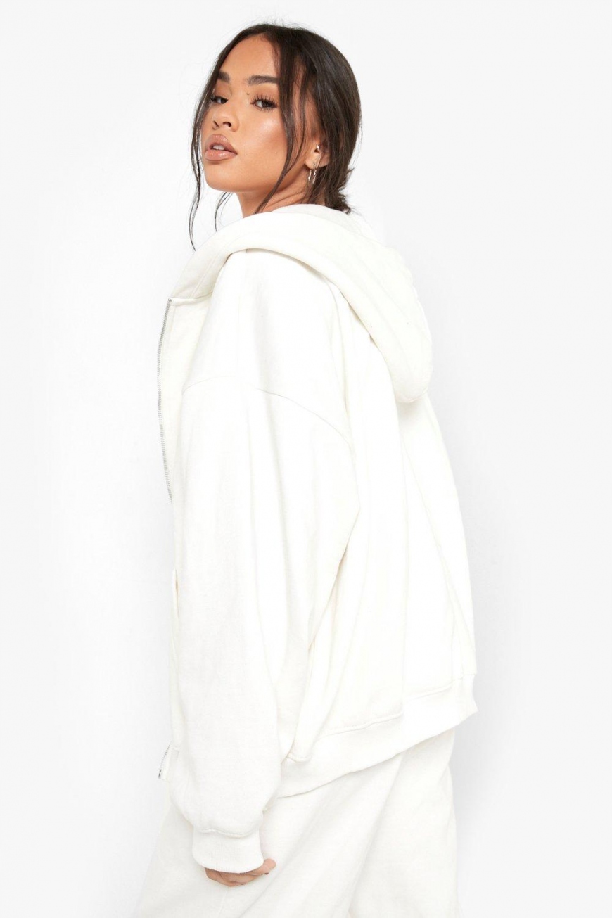 BOOHOO BLUZA OVERSIZE ZAPINANA NA ZAMEK S Rękaw długi rękaw