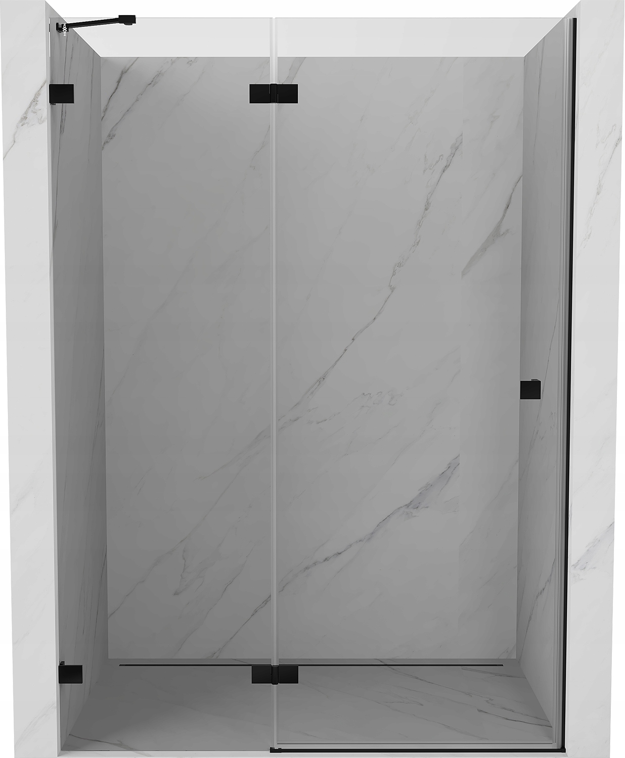 Mexen Lunar Drzwi Prysznicowe Uchylne Lewe 140 CM Transparent Czarne