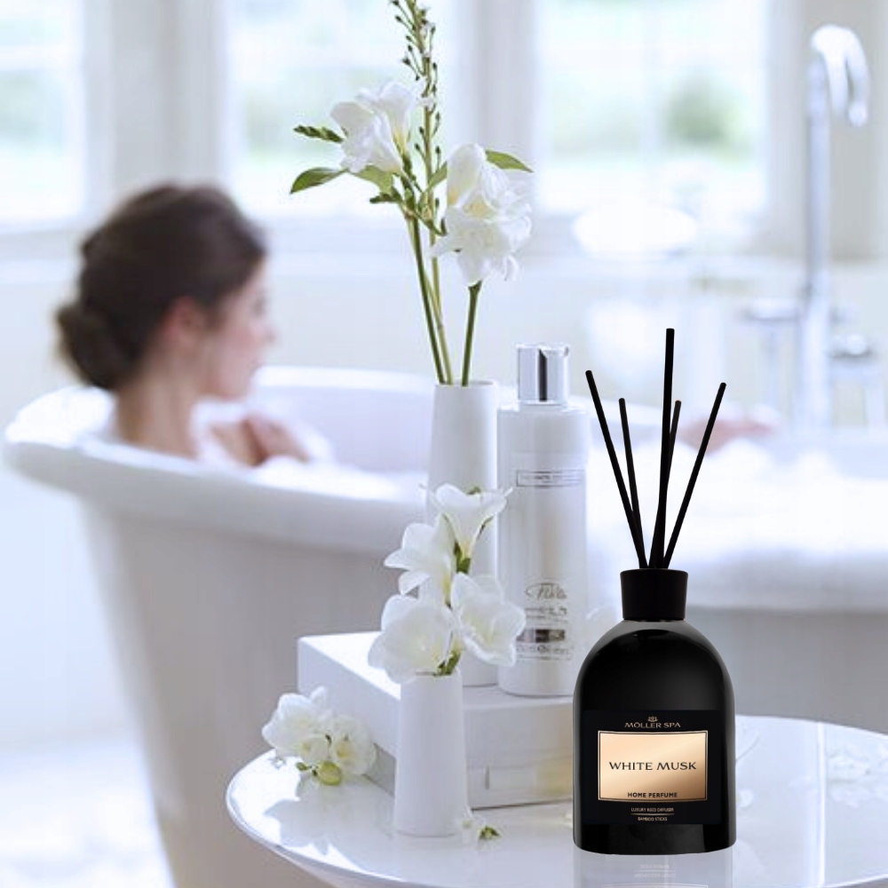 ZAPACH BIAŁE PIŻMO DO DOMU DYFUZOR PATYCZKI ODŚWIEŻACZ 250ml DUŻA POJEMNOŚĆ Zapach kwiatowy