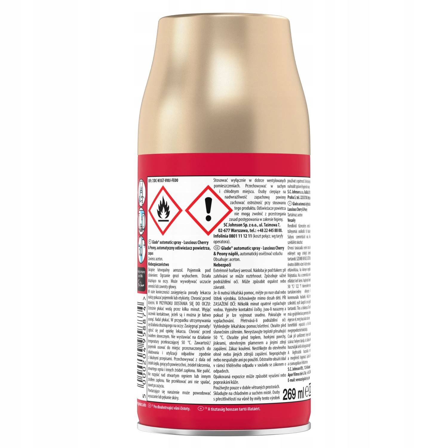 GLADE WKŁAD DO ODŚWIEŻACZA POWIETRZA ZAPACH LUSCIOUS CHERRY & PEONY 269ML EAN (GTIN) 5000204958874