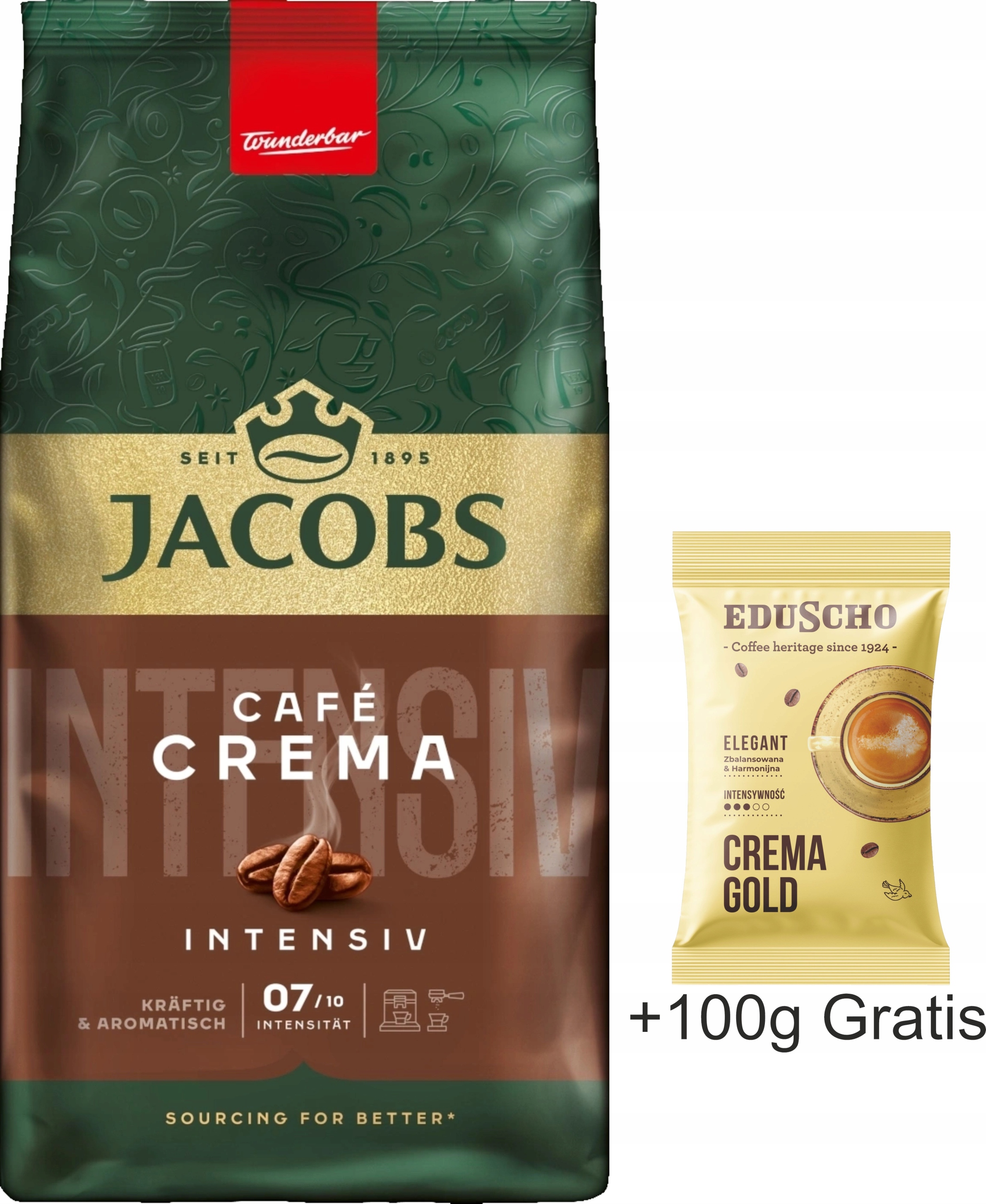 Levně Káva zrna Jacobs Crema Intensiv 1kg 100g Bonus