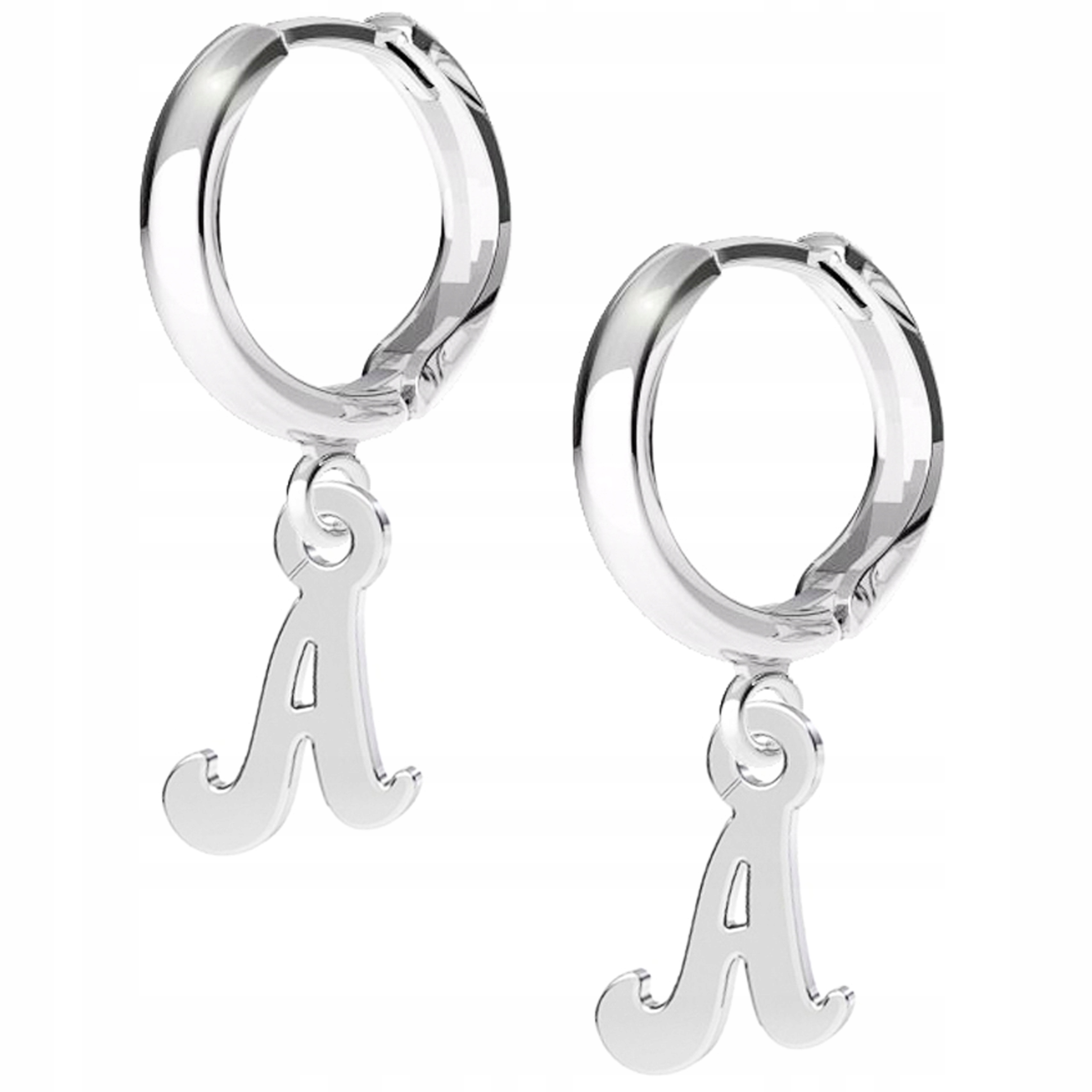 

Kolczyki srebrne Literka A 925