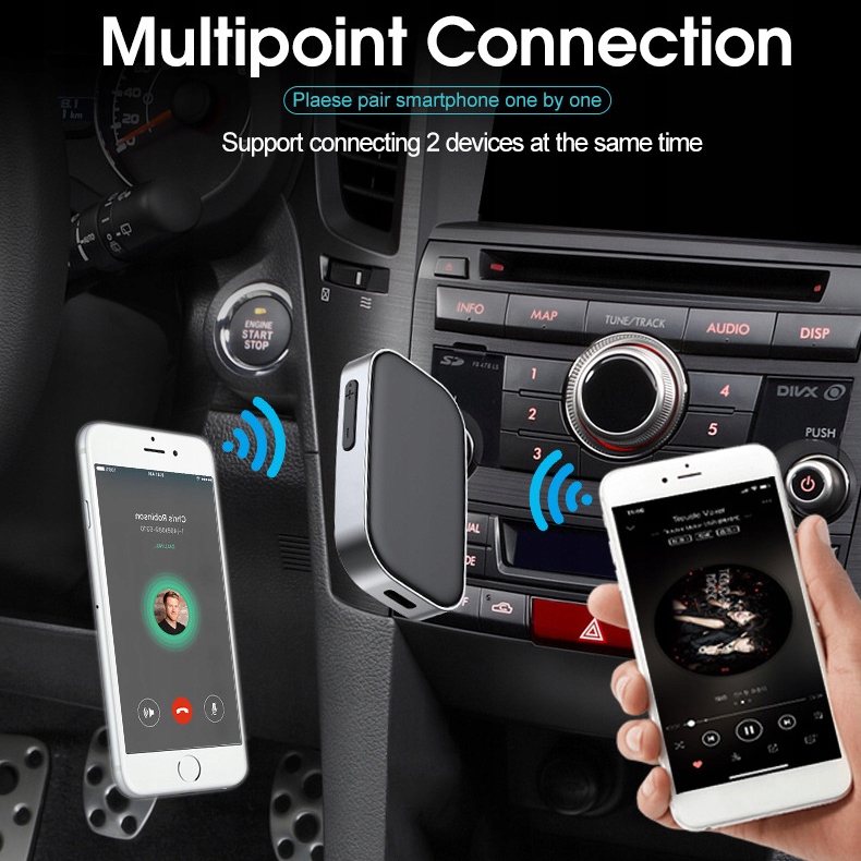 ADAPTER TRANSMITER BLUETOOTH 5.0 AUX MINI-JACK 3.5 Źródło sygnału bluetooth
