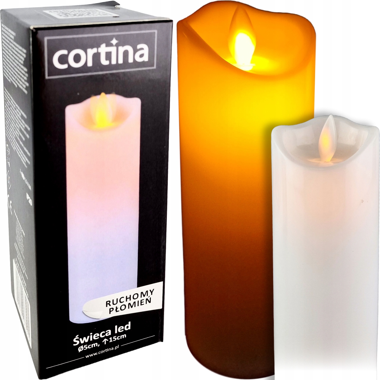 ŚWIECZKA LED WKŁAD DO ZNICZA ZNICZY RUCHOMY PŁOMIEŃ NA BATERIE ŚWIECA 15