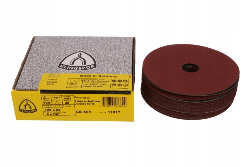 

Krążek Fibra Fibrowy Cs 561 125mm Klingspor P24