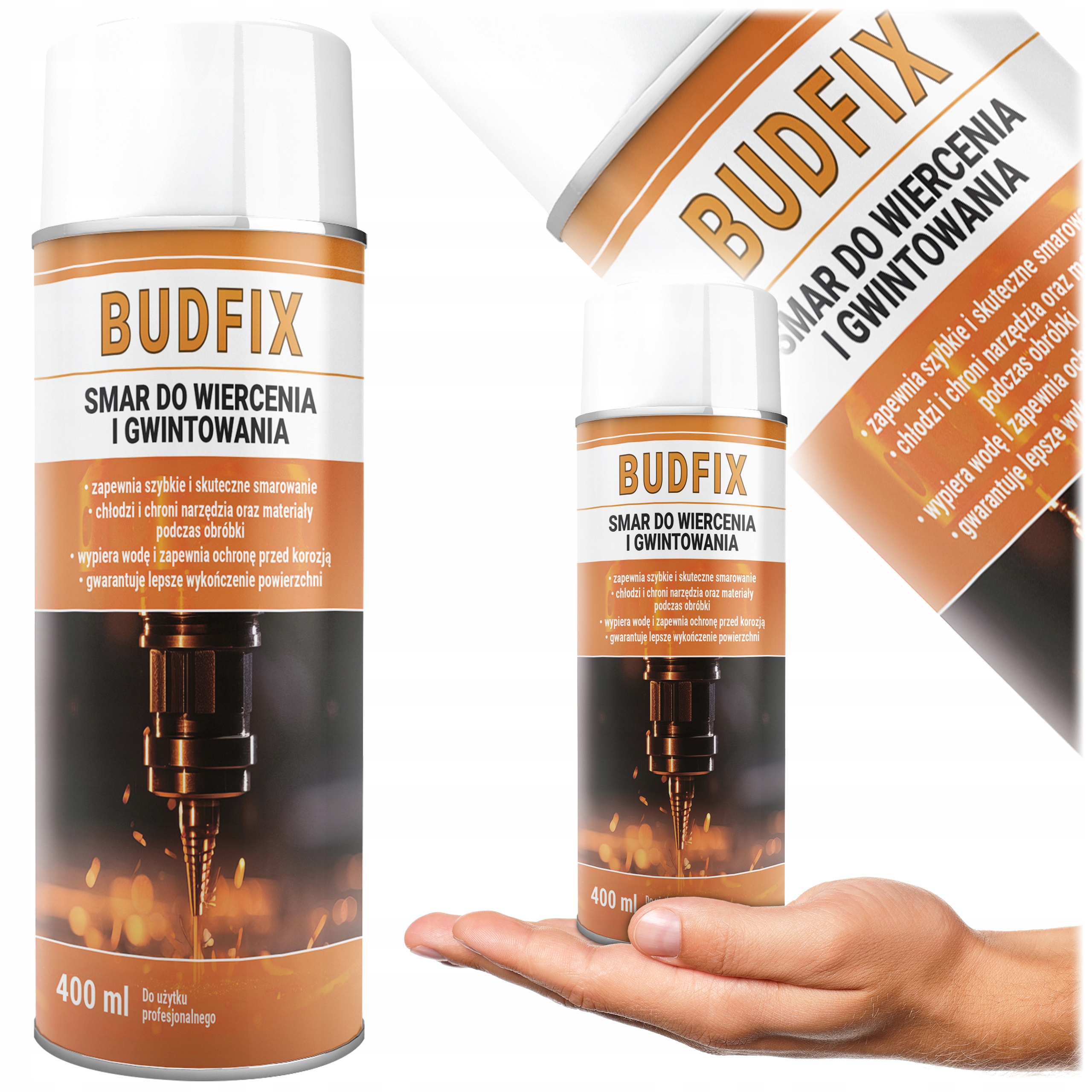 Smar Do Wiercenia Gwintowania Olej Chłodziwo Metal Wiertła Spray Stal 400ml