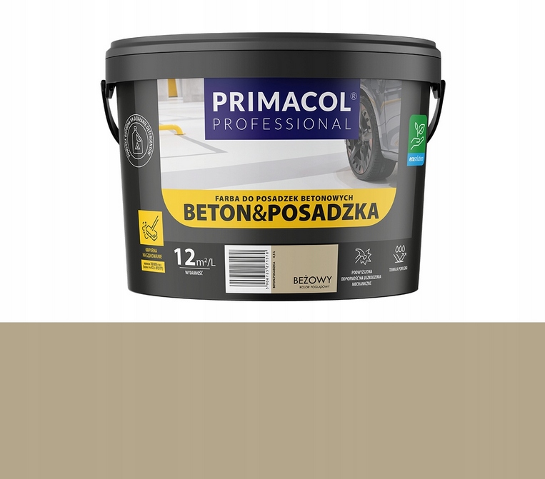 Farba do Podłoży Betonowych Primacol Farba Beton Posadzka 4,5L Beżowy