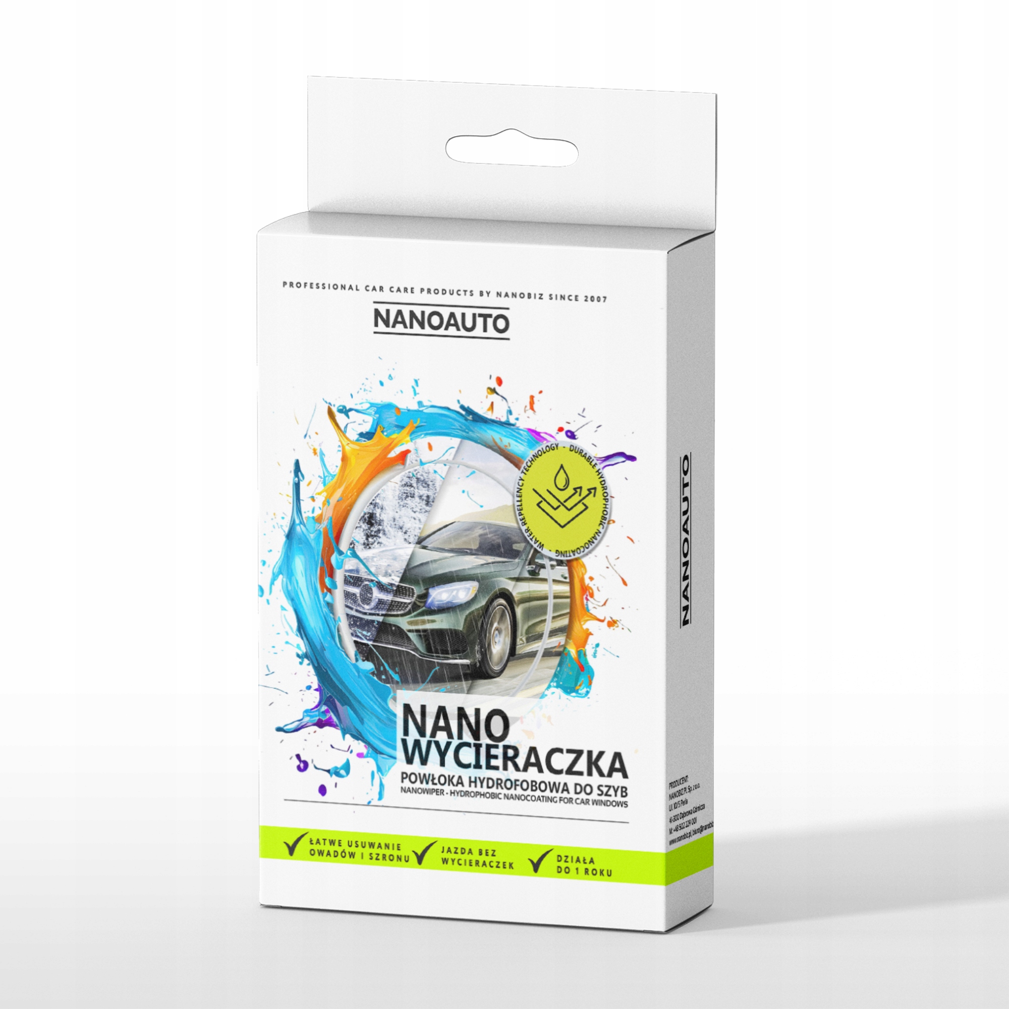 Neviditeľná stieračka Nanoauto s hydrofóbnou vrstvou na sklo 500 ml
