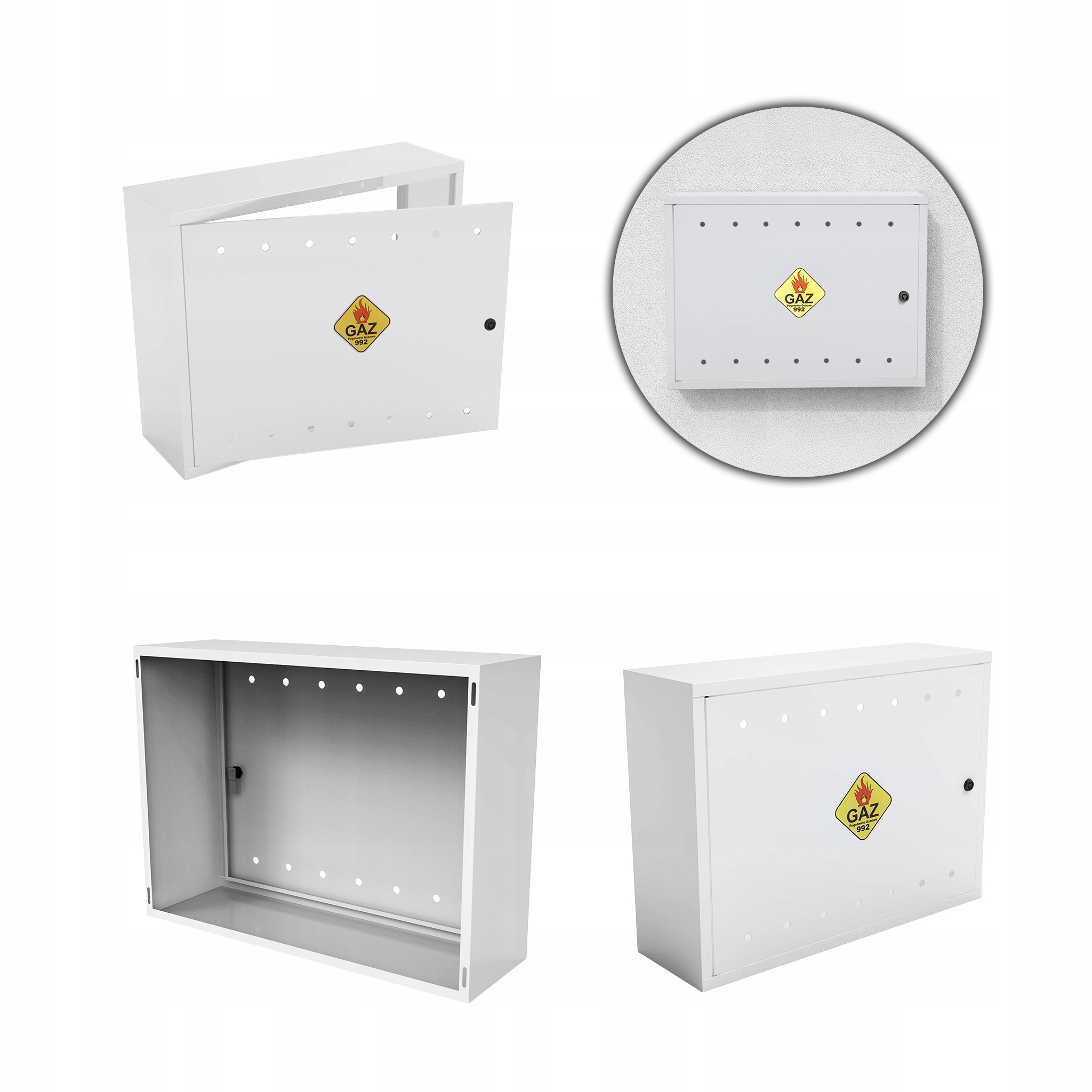 Plynová Skříňka 80x60x25 Bílá Skříňka Na Plynový Ventil Ocelová