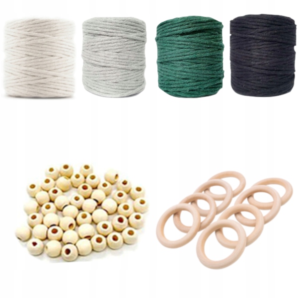 Sada Pro Makramy bavlněná šňůrka 32 Elementy