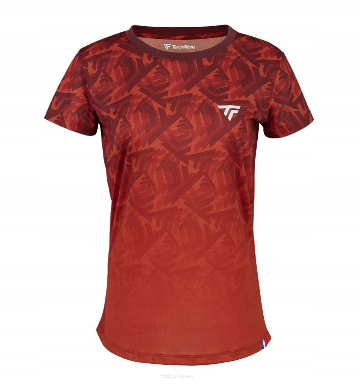 Koszulka tenisowa damska Tecnifibre X-Loop Tee Teal pomarańczowa r.M