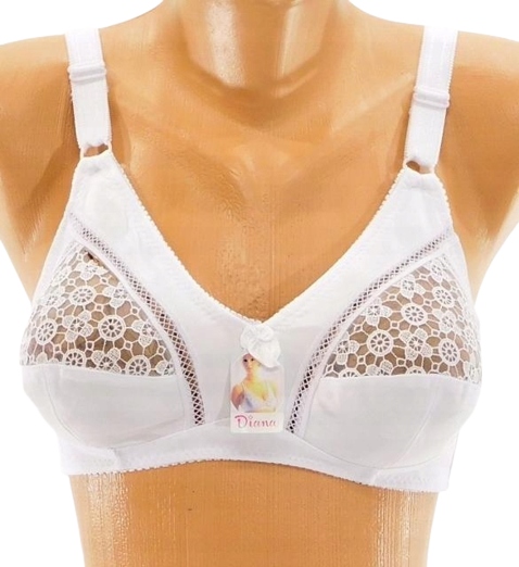 Biustonosz DIANA elegancki haft biały 36DD-70DD