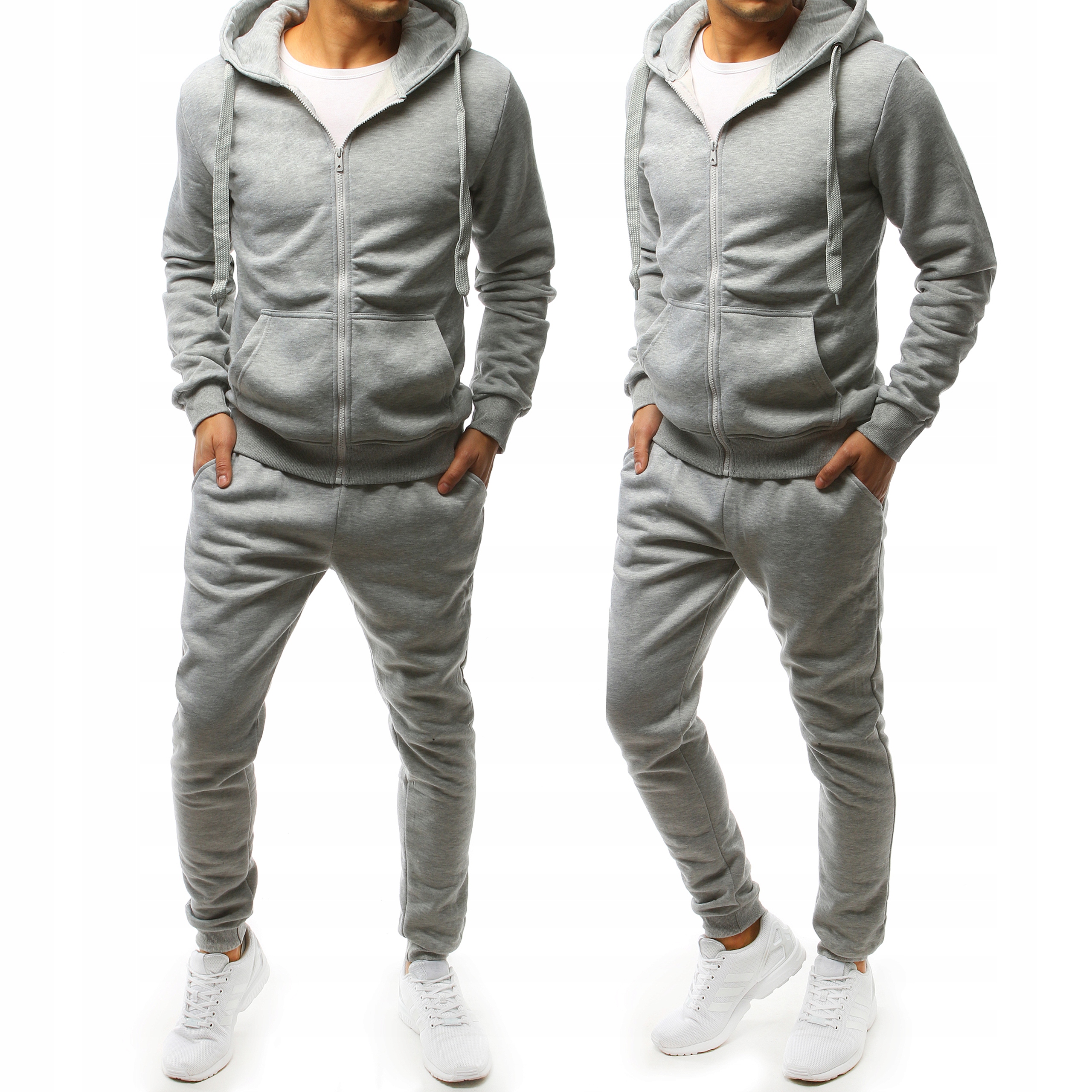 Komplet dresowy męski bluza z kapturem spodnie jogger AX0381 L