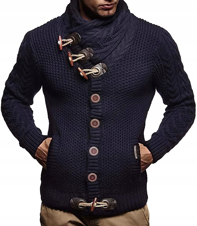 Leif Nelson Svetr s šálovým límcem Tmavě modrá