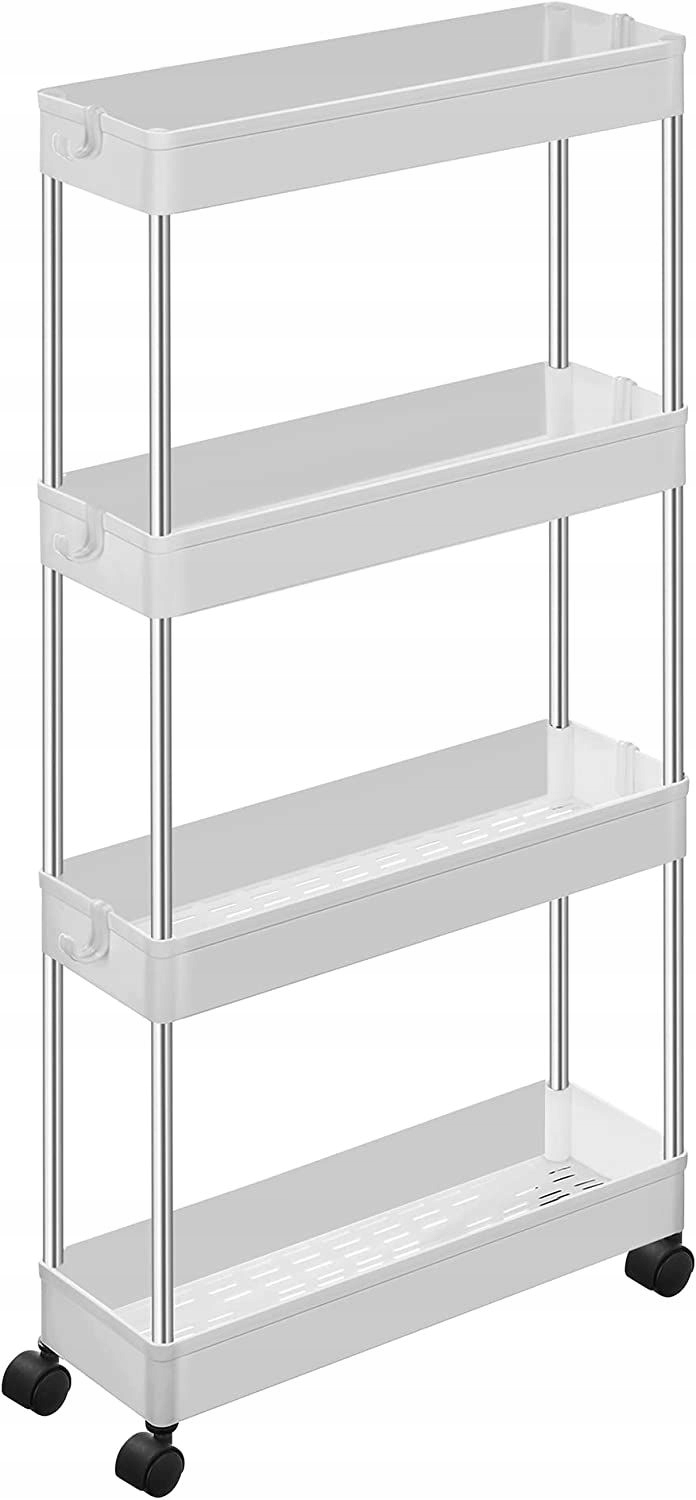 

Regał Mobilny do Łazienki Wózek Biały 4 Półki 83cm