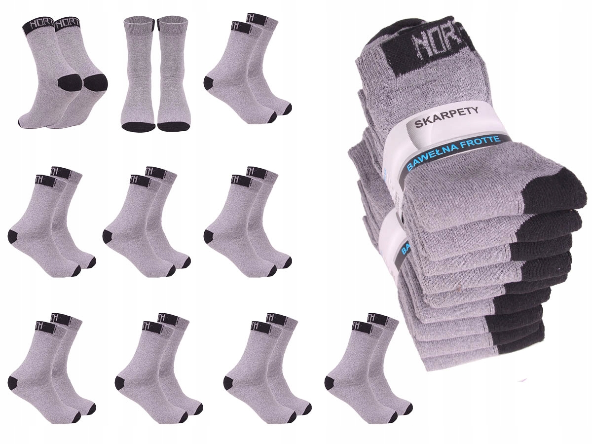 

10x Skarpety Frotte Mocne Polskie Zestaw Bhp 38-40