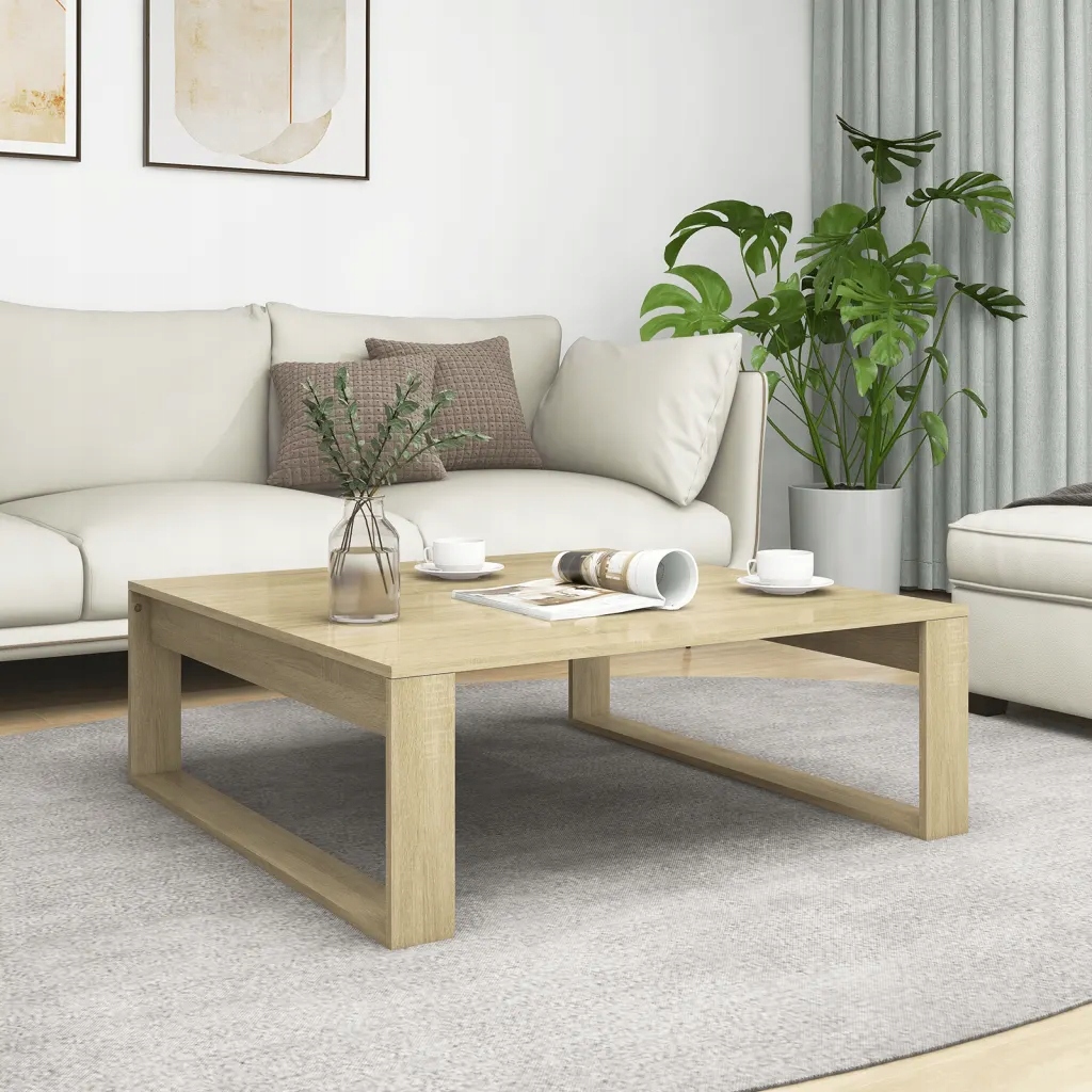 Konferenční stolek dub sonoma 100x100x35 cm kompozitní dřevo Hnědá 808633