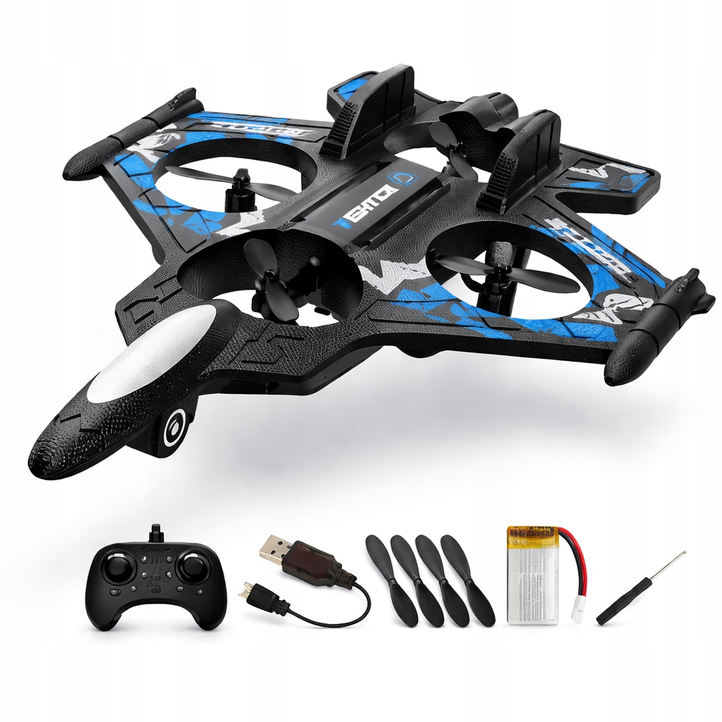 Dron Myśliwiec Rc Samolot Zdalnie Sterowany 4 Śmigła Led Epp Dzieci