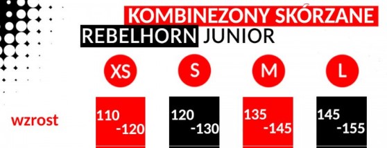 KOMBINEZON skórzany REBELHORN Rebel junior roz. L Typ Jednoczęściowe