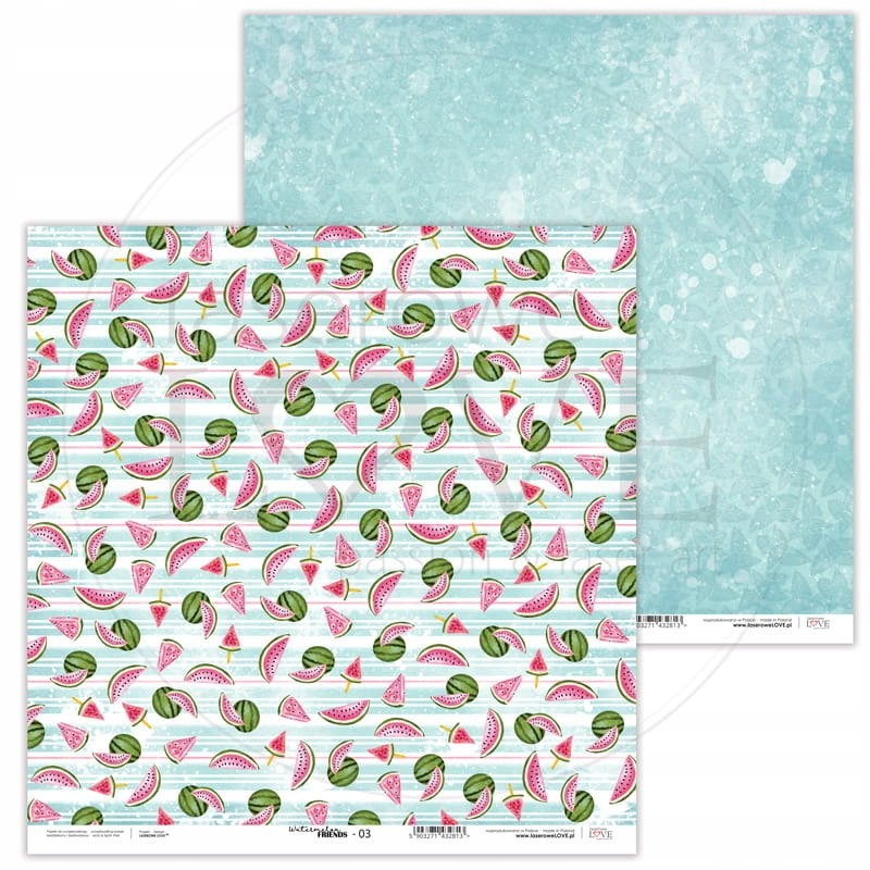 Papier 30x30 Laserowe Love Watermelon Friends 03