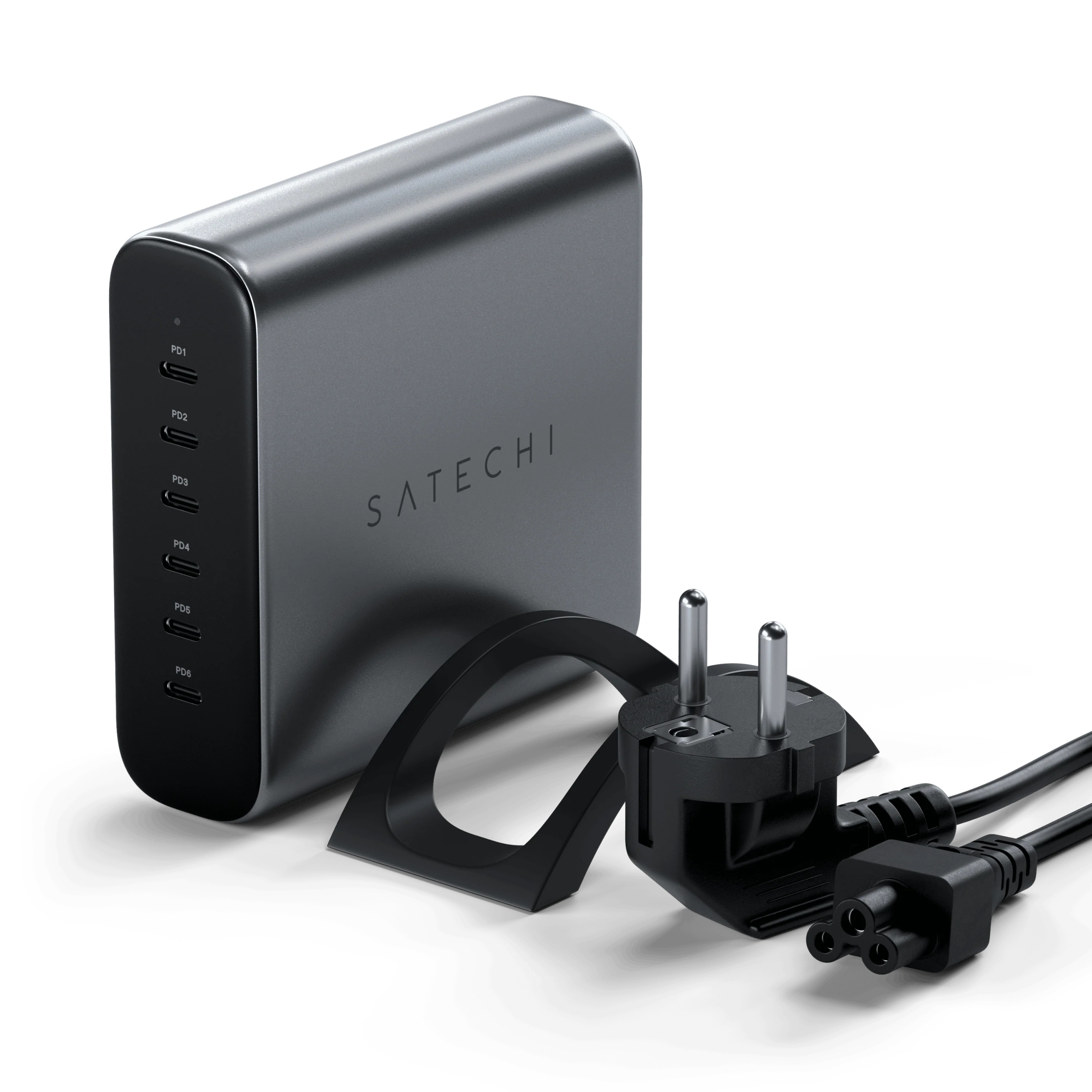Satechi GaN Charger síťová domácí nabíječka 6 portů 200W Pd GaN 6x Usb-c