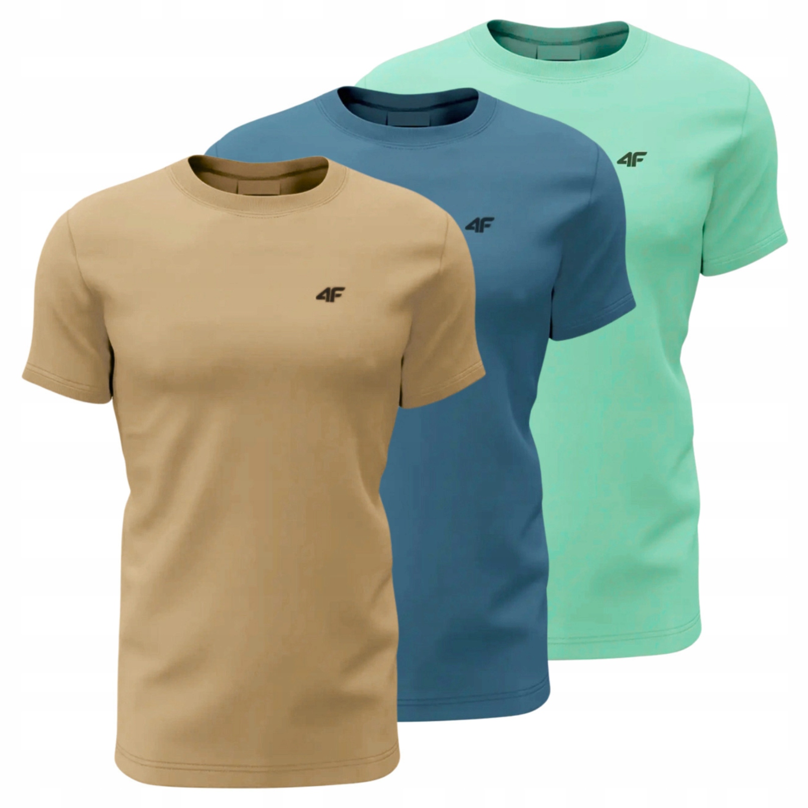 Koszulka 4F Męska T-shirt Zestaw Sportowy Bawełniany Komplet 3PAK Limit L
