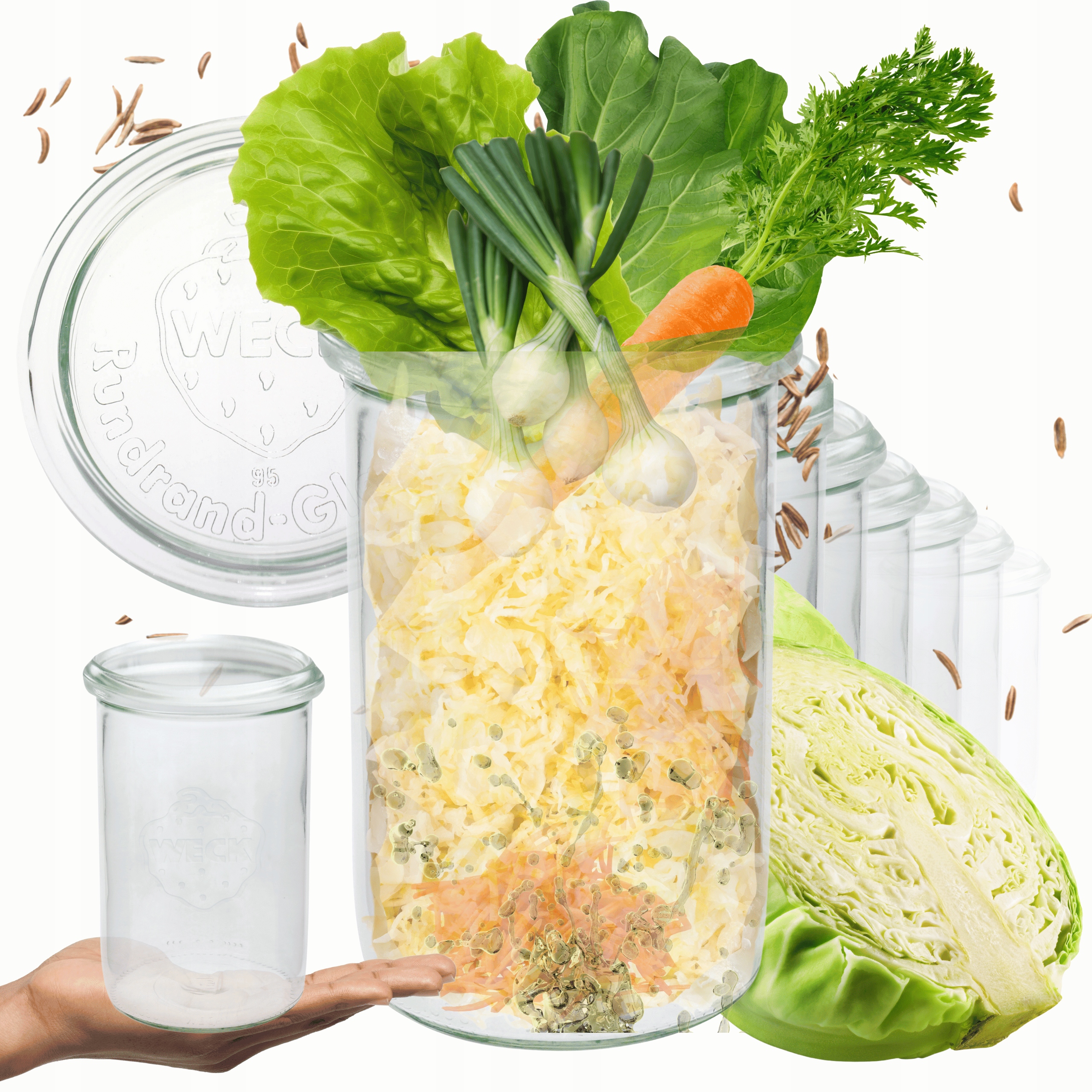 Poháre Weck 1 l sklenené nádoby Mold s vekom, sklo 12ks 1050