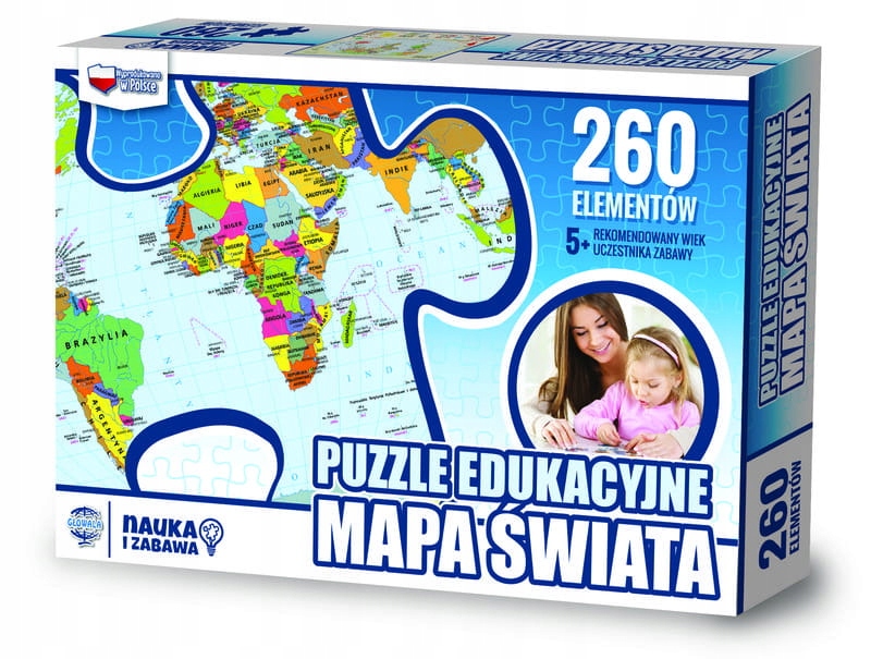 

Puzzle Edukacyjne Mapa Świata Polityczna 260 El.