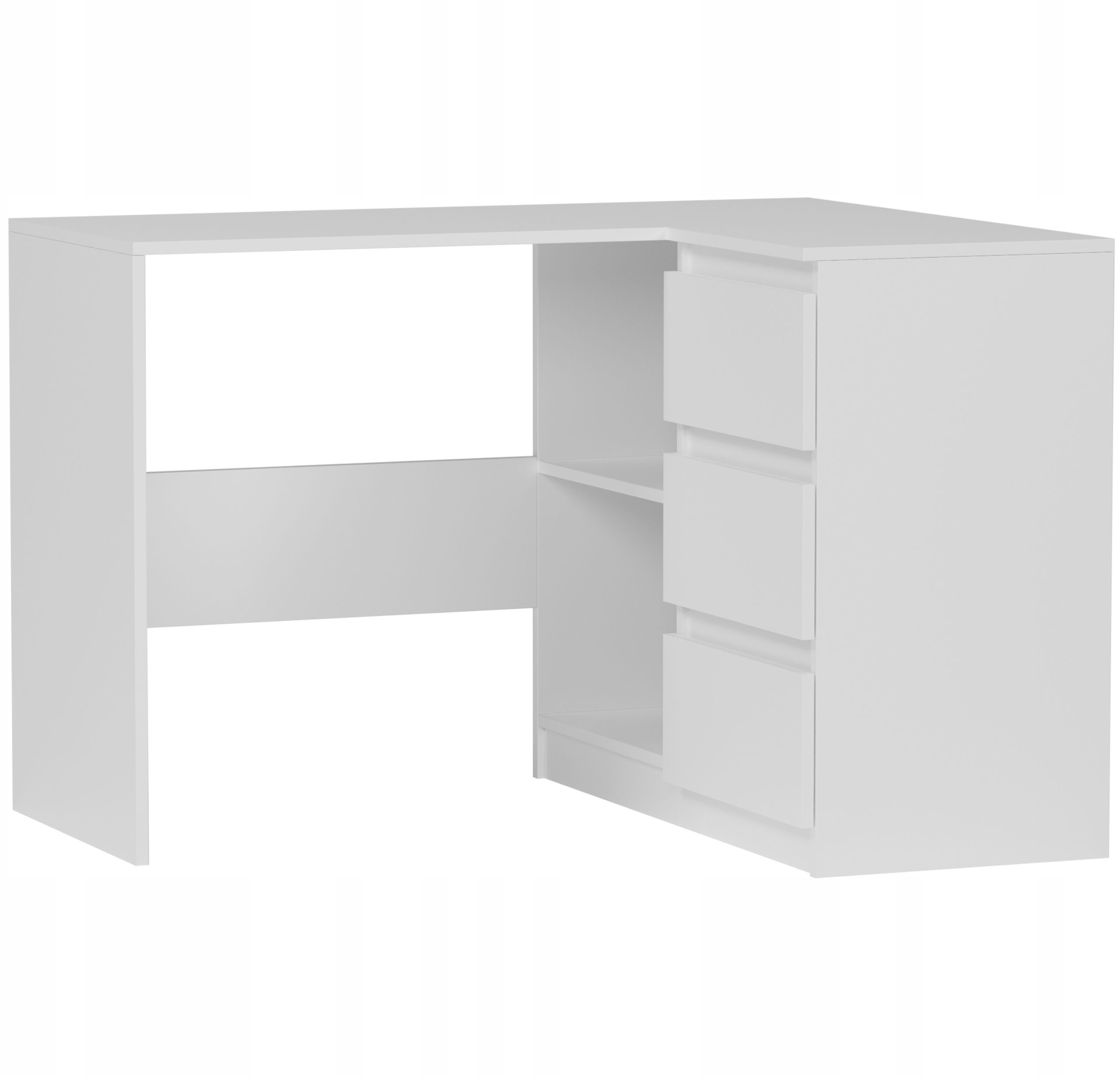 MEBLE BIURKO NAROŻNE KOMPUTER PRAWE BIAŁE N-4P