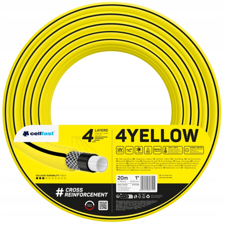 Wąż Ogrodowy 4 Yellow 1'' 20M 10-530 Cellfast