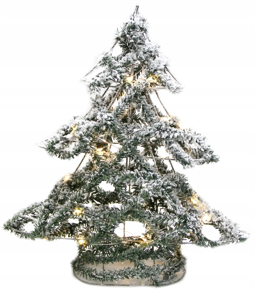 CHOINKA OŚNIEŻONA z 30x lampkami LED 40cm wys.