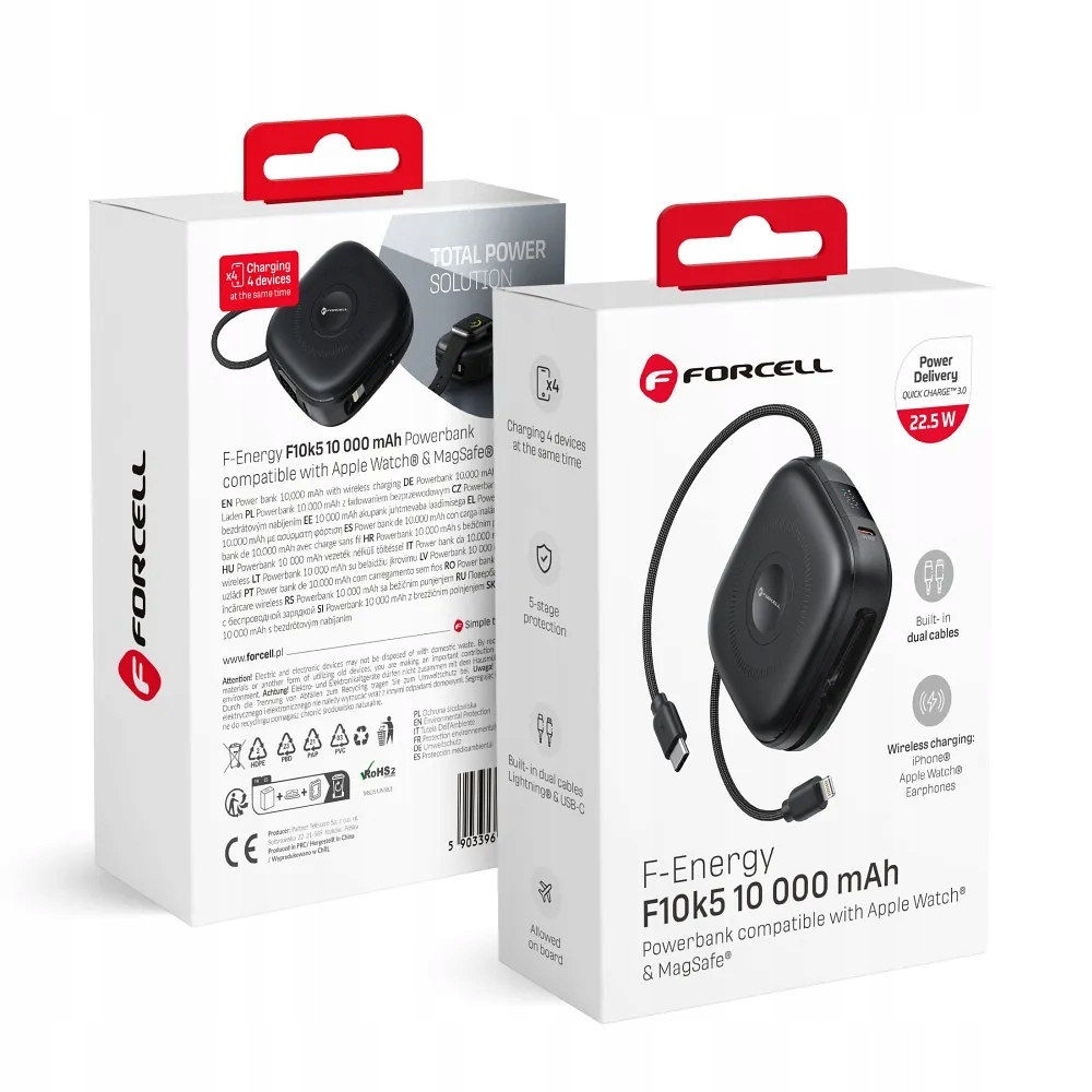 Powerbanka s MagSafe 10000 mAh kompatibilní s Apple Watch PD3.1 QC3.0 3A 22W