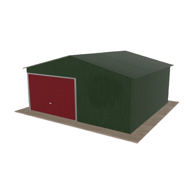 Plechová garáž 5.5x5 m jednopolohová dvouspádová zelená