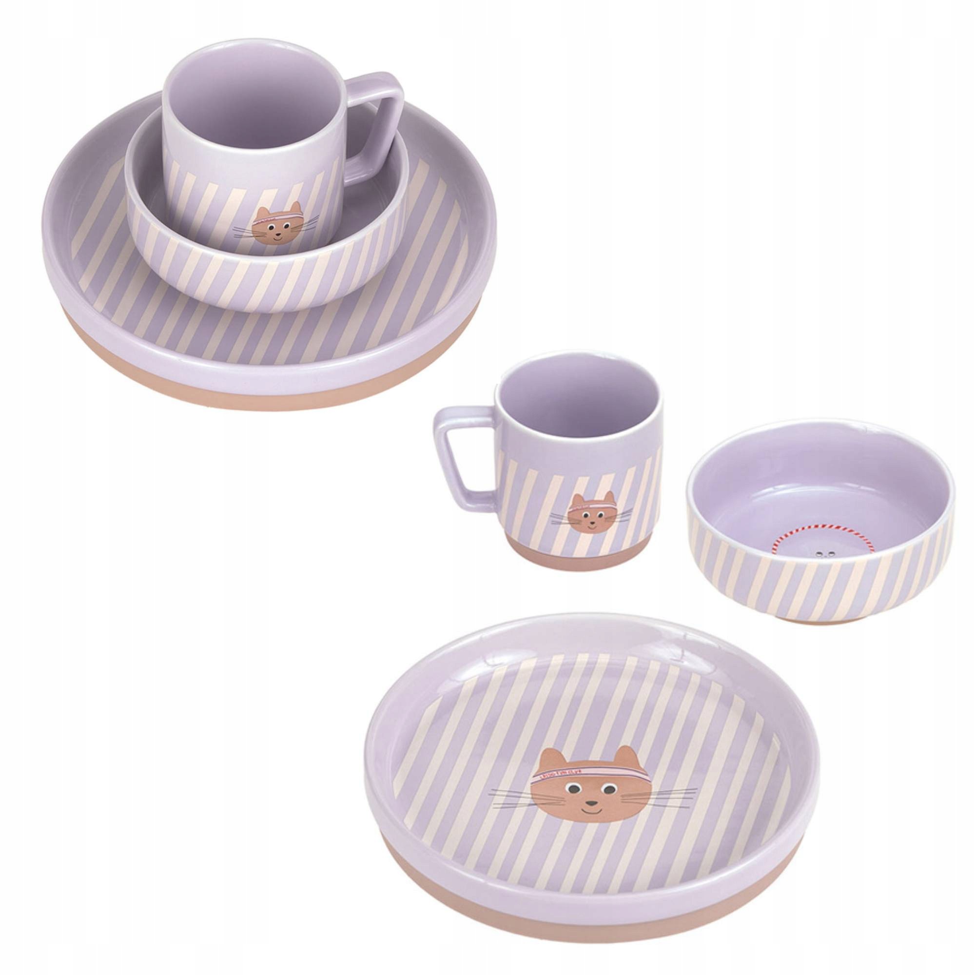 Lassig Komplet naczyń z porcelany Tiny Team Kotek