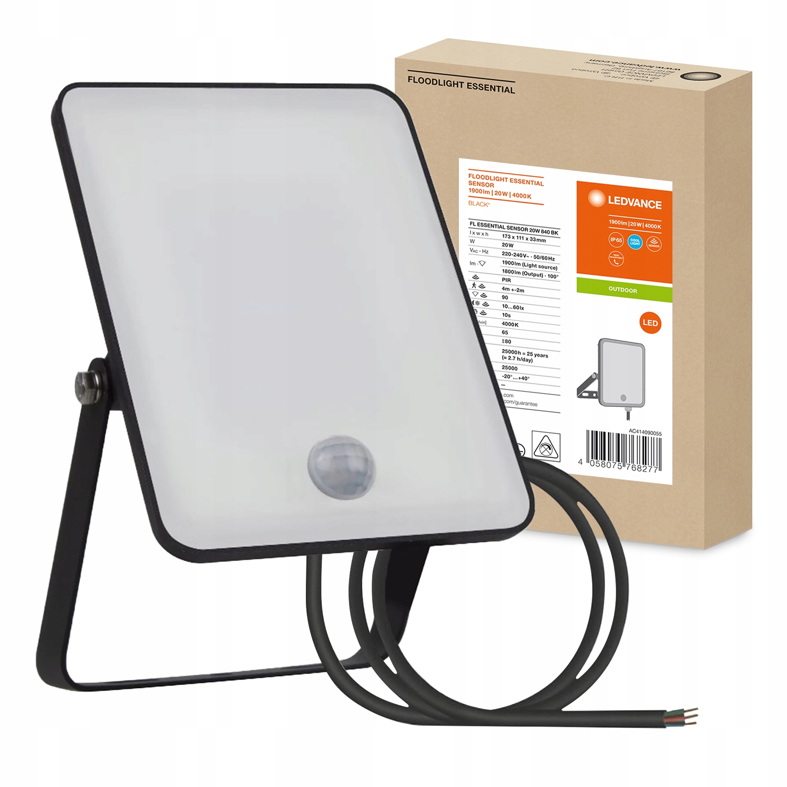 

Naświetlacz Led 20W IP65 Czujnik Ruchu Ledvance