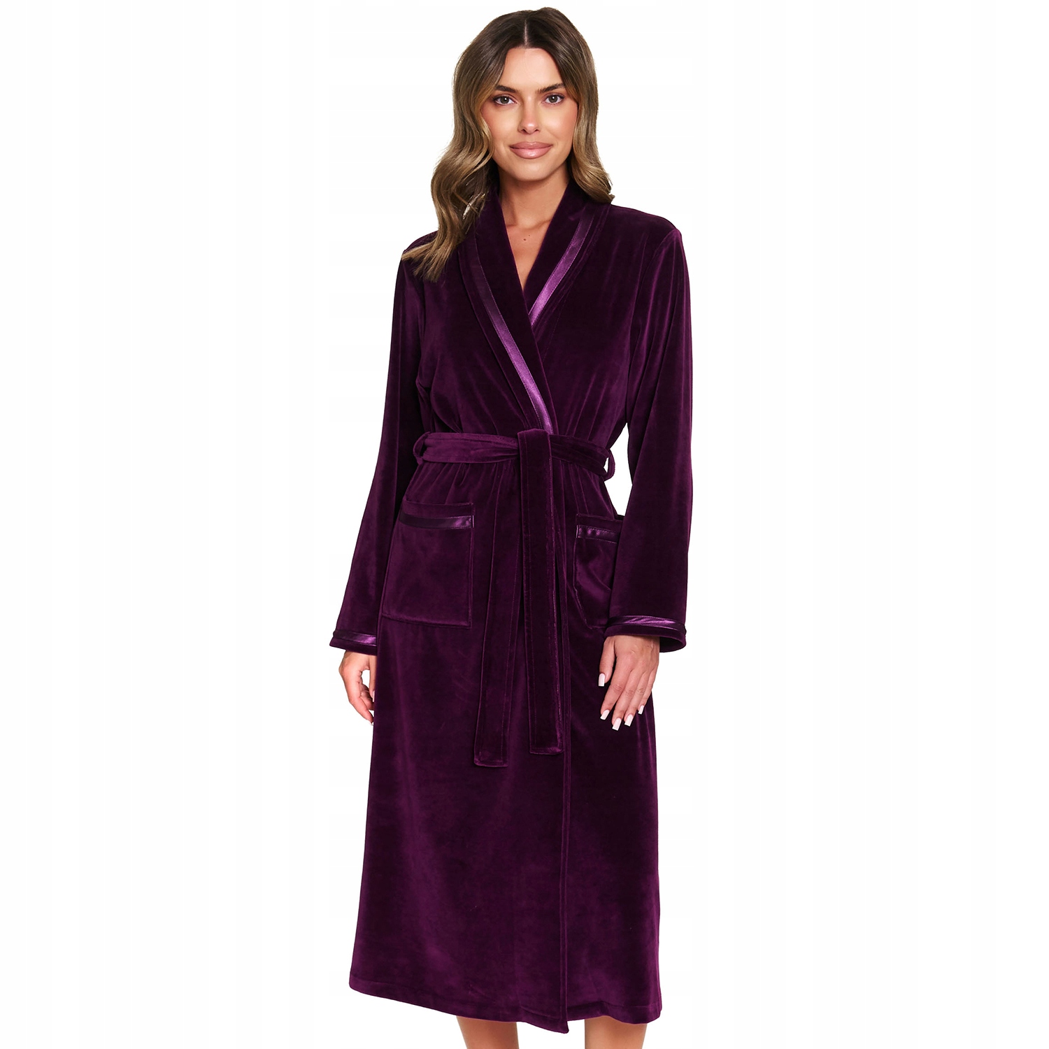 Doctor Nap SWA.1078 burgundy vázaný burgundský teplý Župan XL