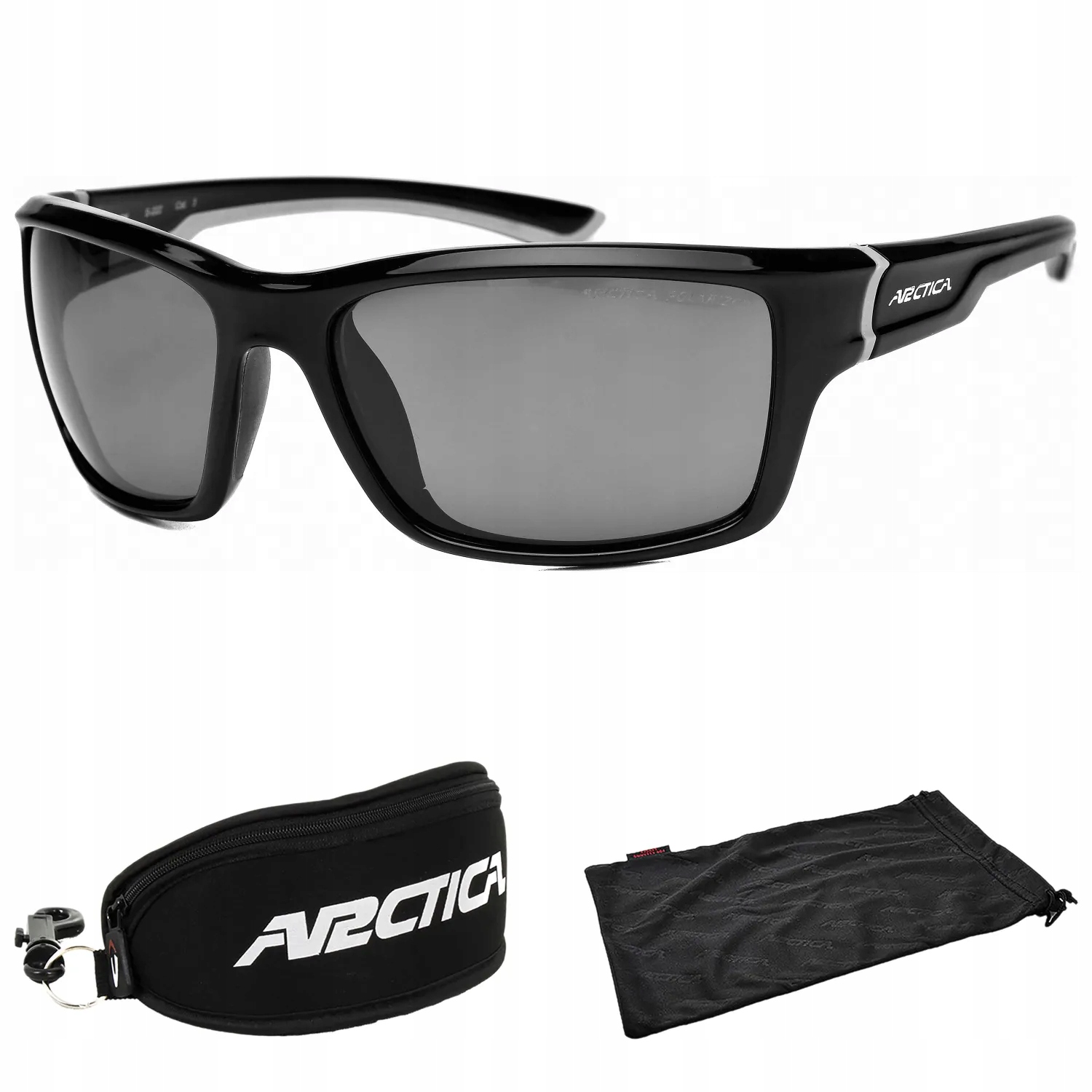 Arctica S222 Černé a šedé sluneční brýle Orion Bonus