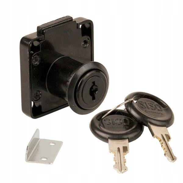 

Zamek meblowy kwadrat Siso fi19 Czarny jeden klucz