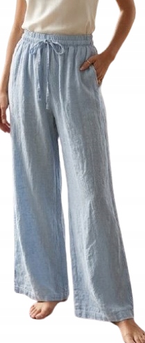 Lněné kalhoty Wide Leg – Modré nebe Miho's Premium Italia