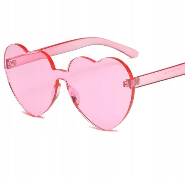 OKULARY SERCA PRZECIWSŁONECZNE DLA DZIECI PRZEZROCZYSTE PARTY RÓŻOWE Kolor różowy