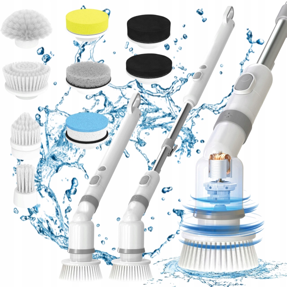 Levně Elektrický Rotační Kartáč A Bezdrátový Mop Pro Čištění A Čištění 9V1