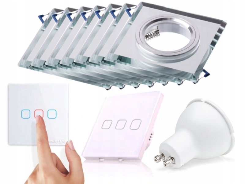 Sada Halogen Led stropní lampy 7x spínač