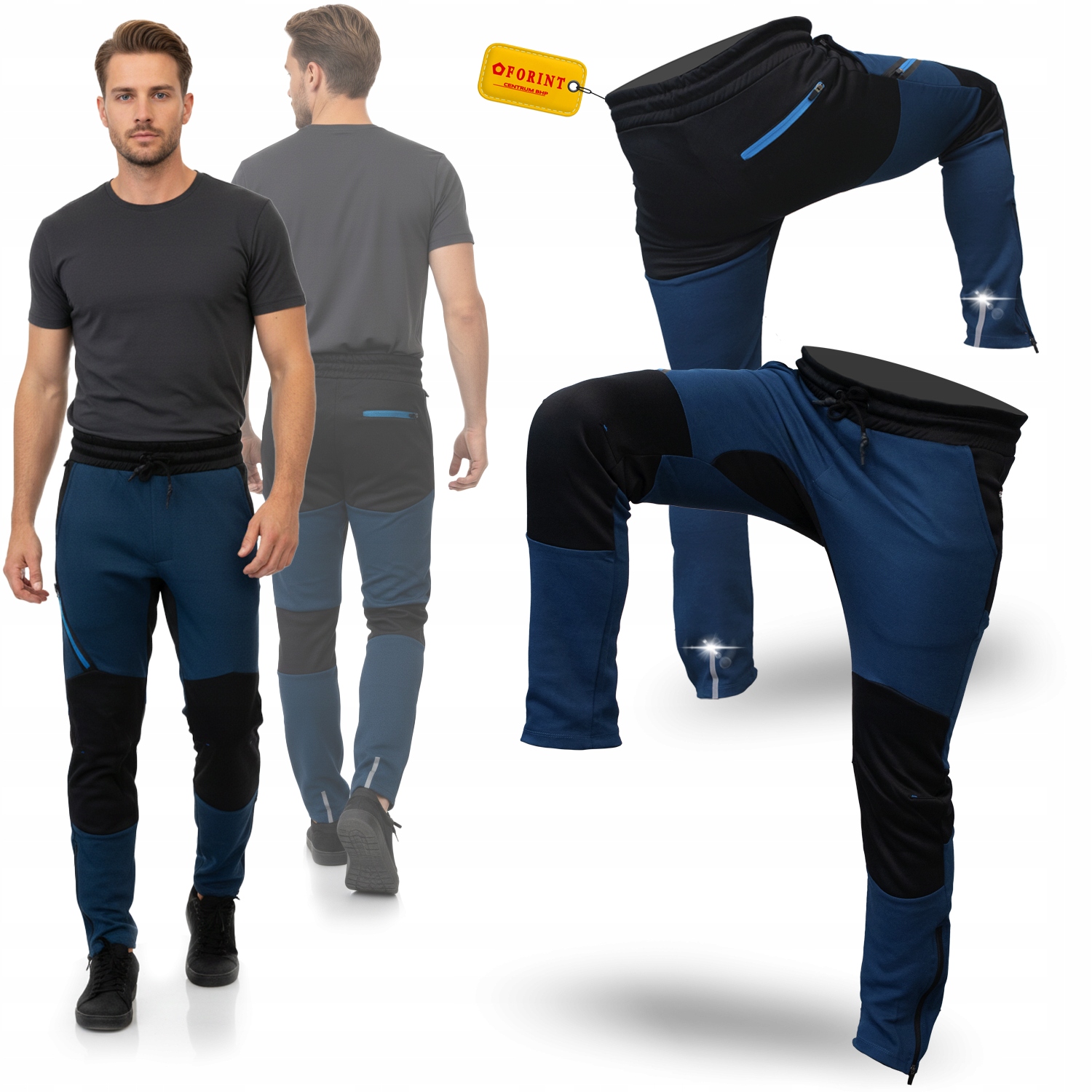 Spodnie Robocze Dresowe Męskie Do Pasa Elastyczne Dresy Mocne Bhp