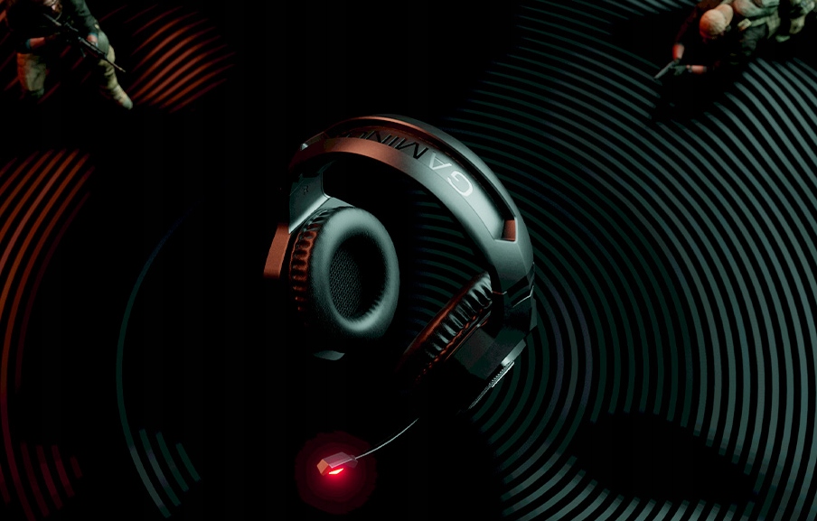 Słuchawki VOYEE gamingowe dla graczy LED Mikrofon Kolor dominujący czarny