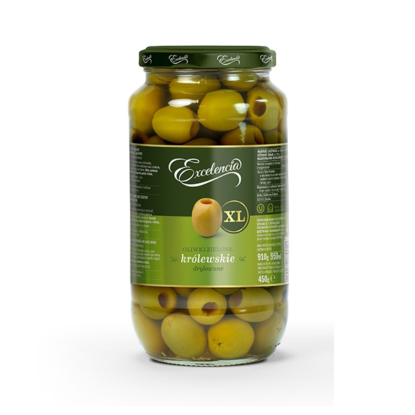 

Oliwki zielone Gordal królewskie drylowane 910 g